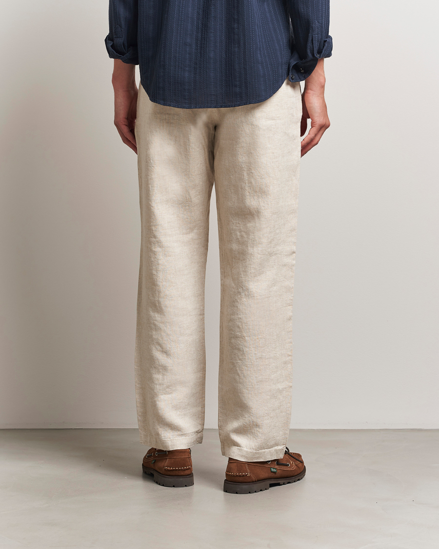 Heren | Broeken | NN07 | Aden Regular Fit Linen Trousers Oat