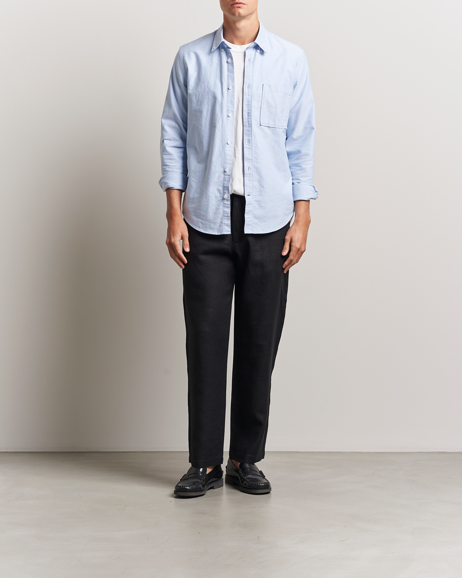 Heren | Broeken | NN07 | Aden Regular Fit Linen Chinos Black