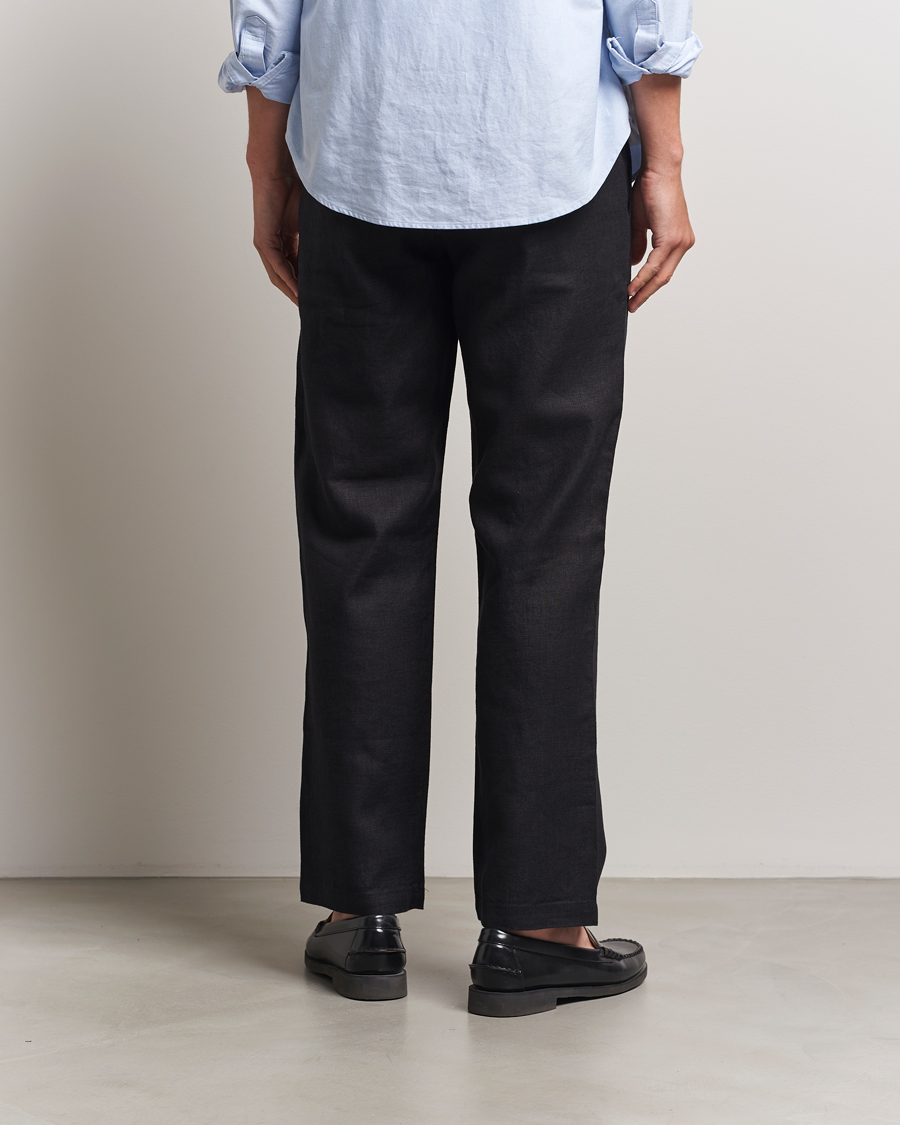 Homme | Pantalons | NN07 | Aden Regular Fit Linen Trousers Black