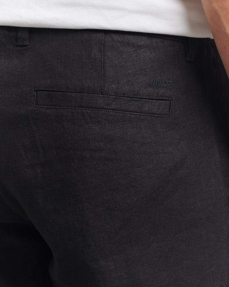 Heren | Broeken | NN07 | Aden Regular Fit Linen Chinos Black