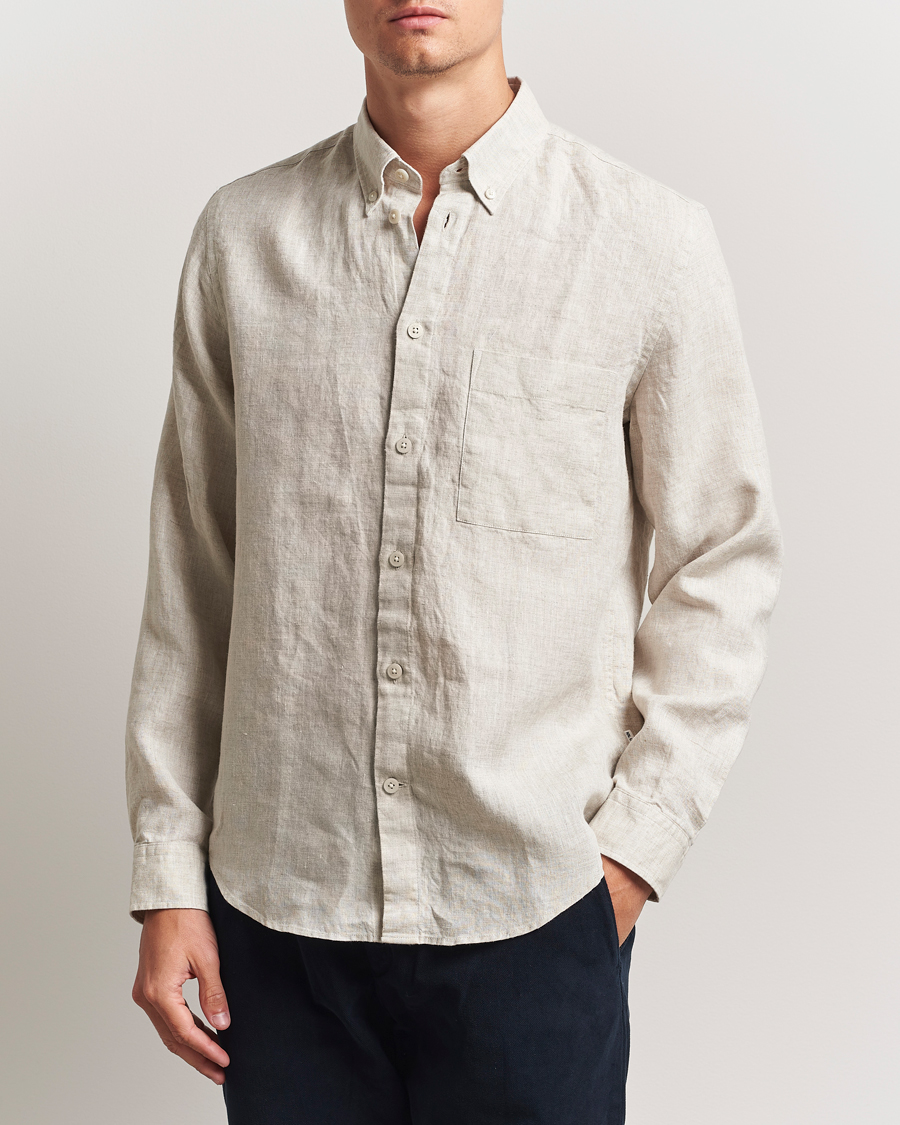Homme | Chemises | NN07 | Arne Linen Button Down Shirt Oat