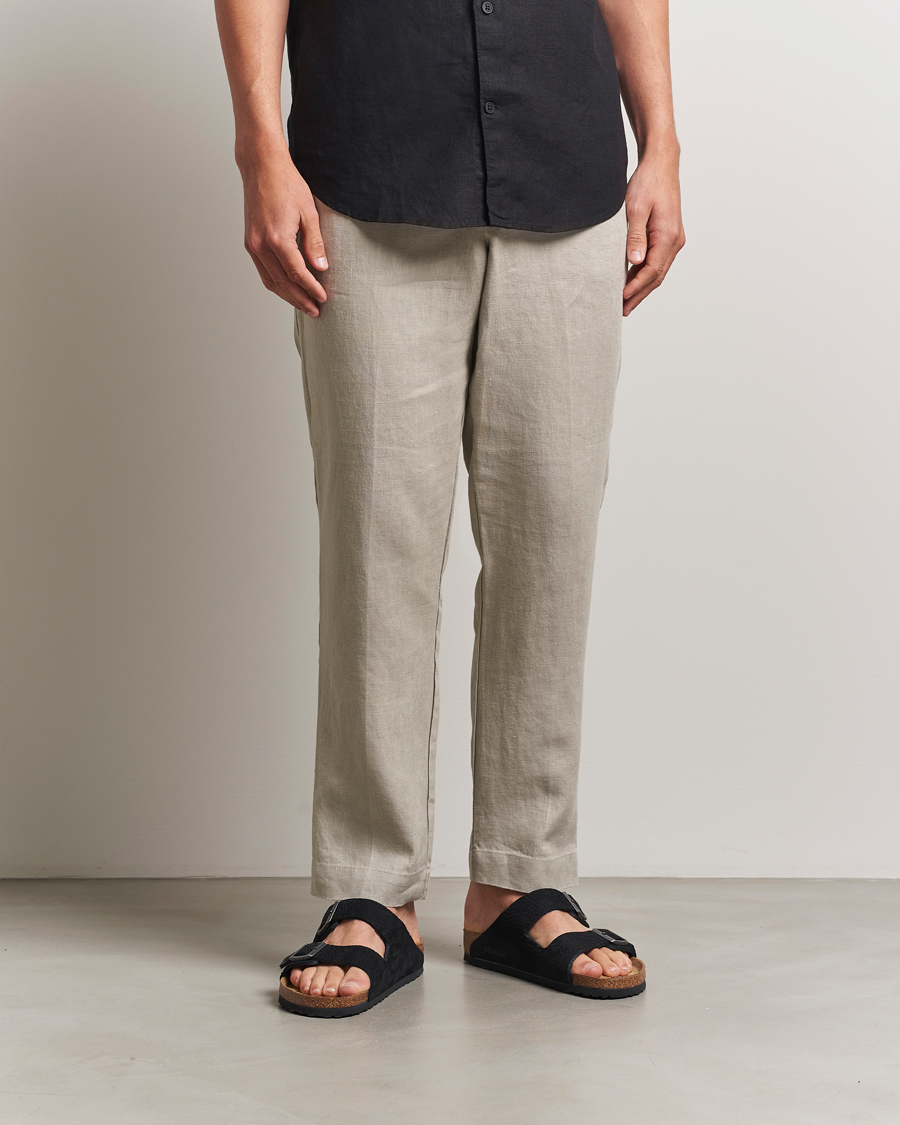 Heren | Broeken | NN07 | Billie Linen Drawstring Trousers Fog