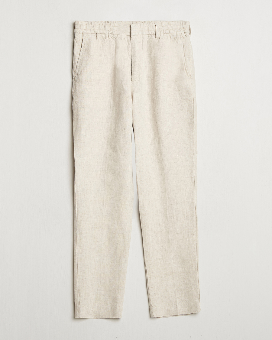 Heren | Broeken | NN07 | Billie Linen Drawstring Trousers Oat