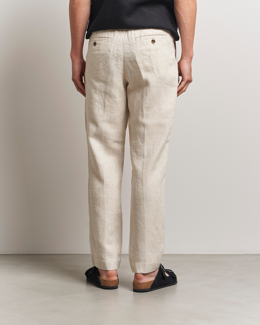 Heren | Broeken | NN07 | Billie Linen Drawstring Trousers Oat