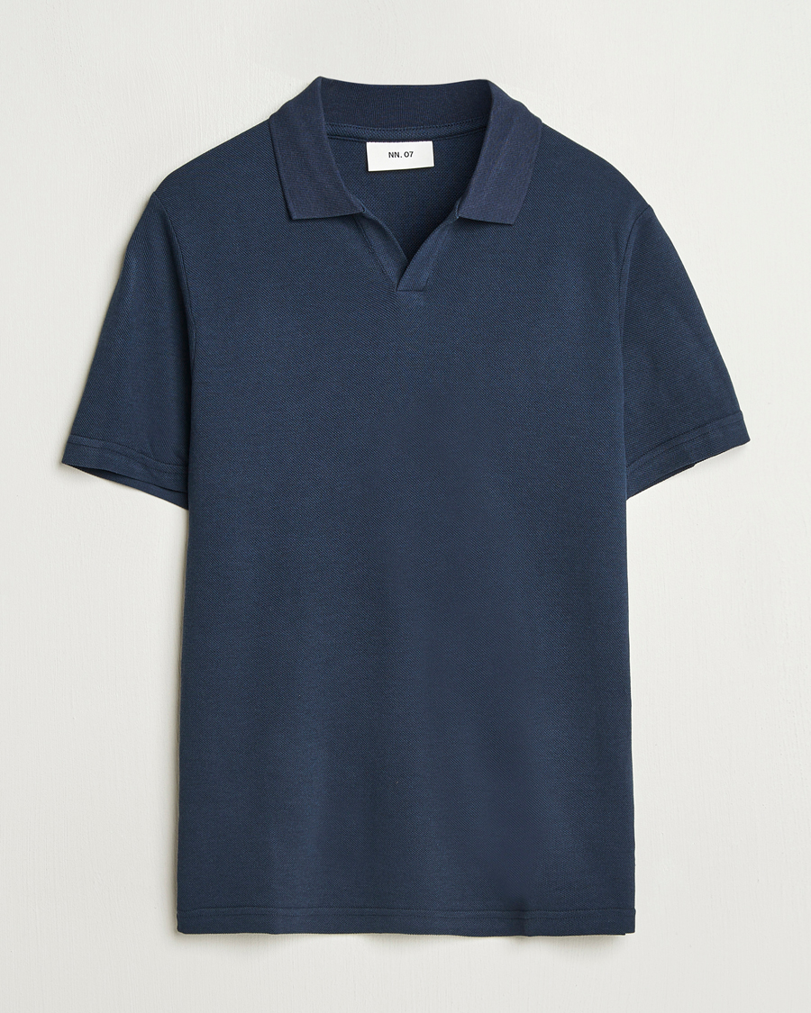 Homme | Polos | NN07 | Paul Cotton/Lyocell Polo Navy Blue