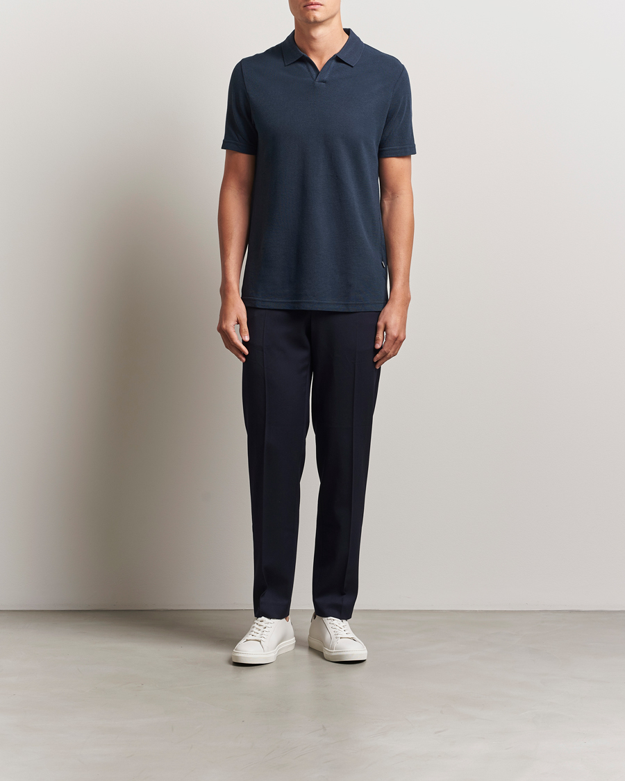 Homme | Polos | NN07 | Paul Cotton/Lyocell Polo Navy Blue