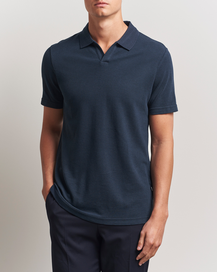 Homme | Polos | NN07 | Paul Cotton/Lyocell Polo Navy Blue