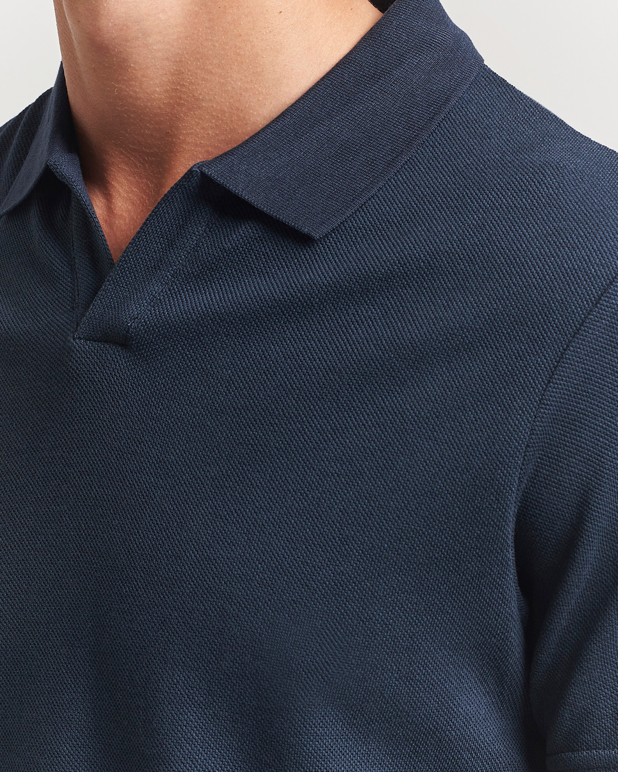 Homme | Polos | NN07 | Paul Cotton/Lyocell Polo Navy Blue