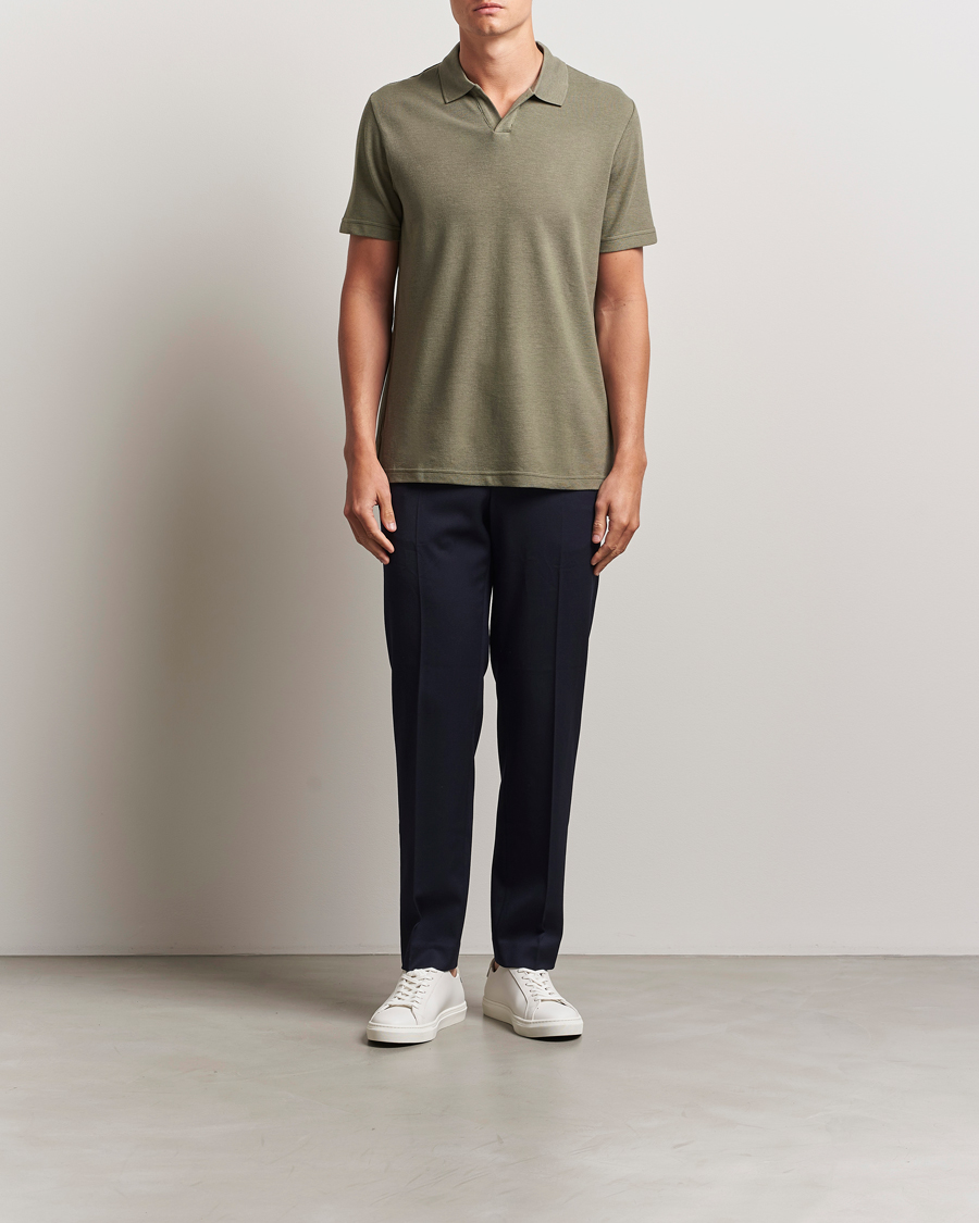 Homme | Polos | NN07 | Paul Cotton/Lyocell Polo Capers Green