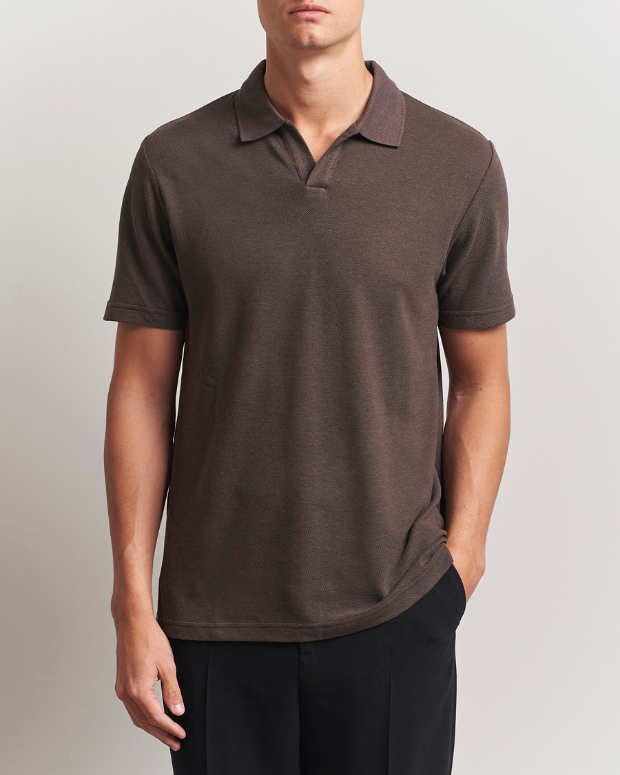Homme | Polos | NN07 | Paul Cotton/Lyocell Polo Coffee