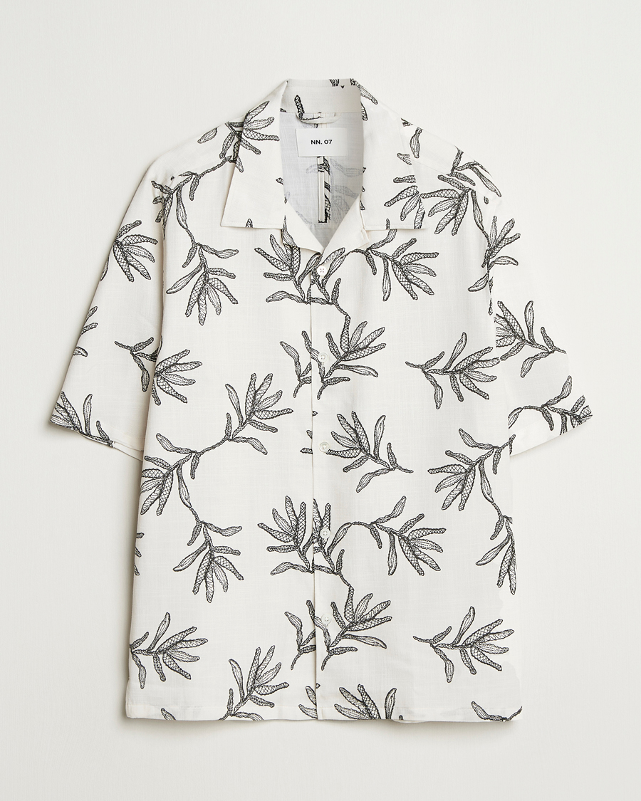 Homme | Chemises | NN07 | Ole Printed Cotton/Lyocell Resort Shirt Off White