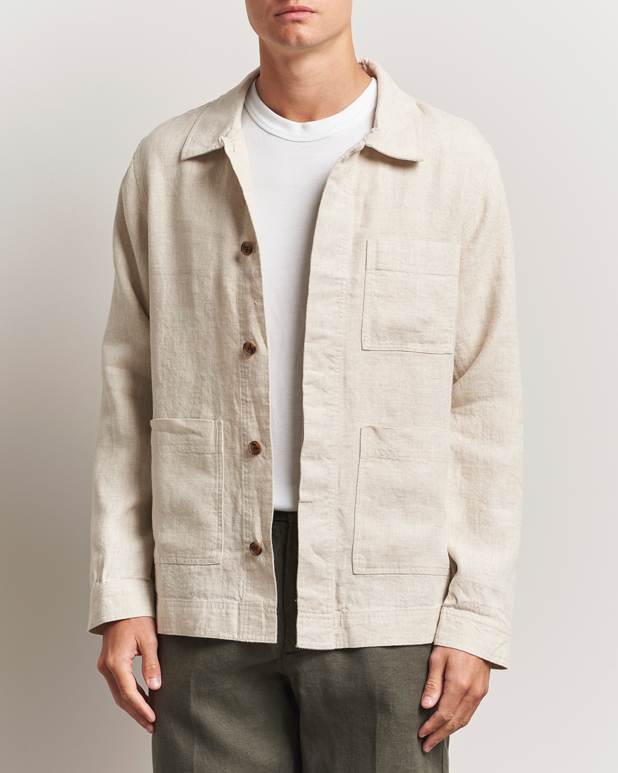 Homme | Chemises | NN07 | Olav Linen Overshirt Oat