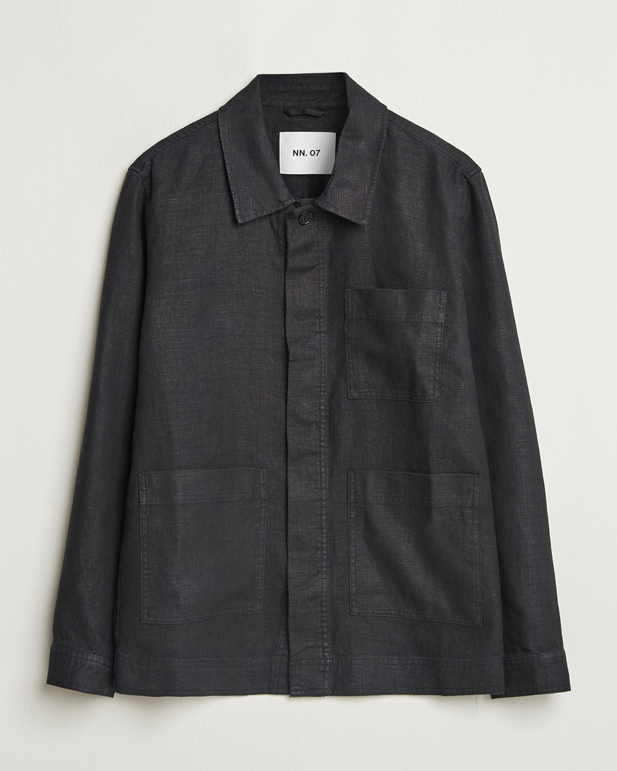 Homme | Chemises | NN07 | Olav Linen Overshirt Black
