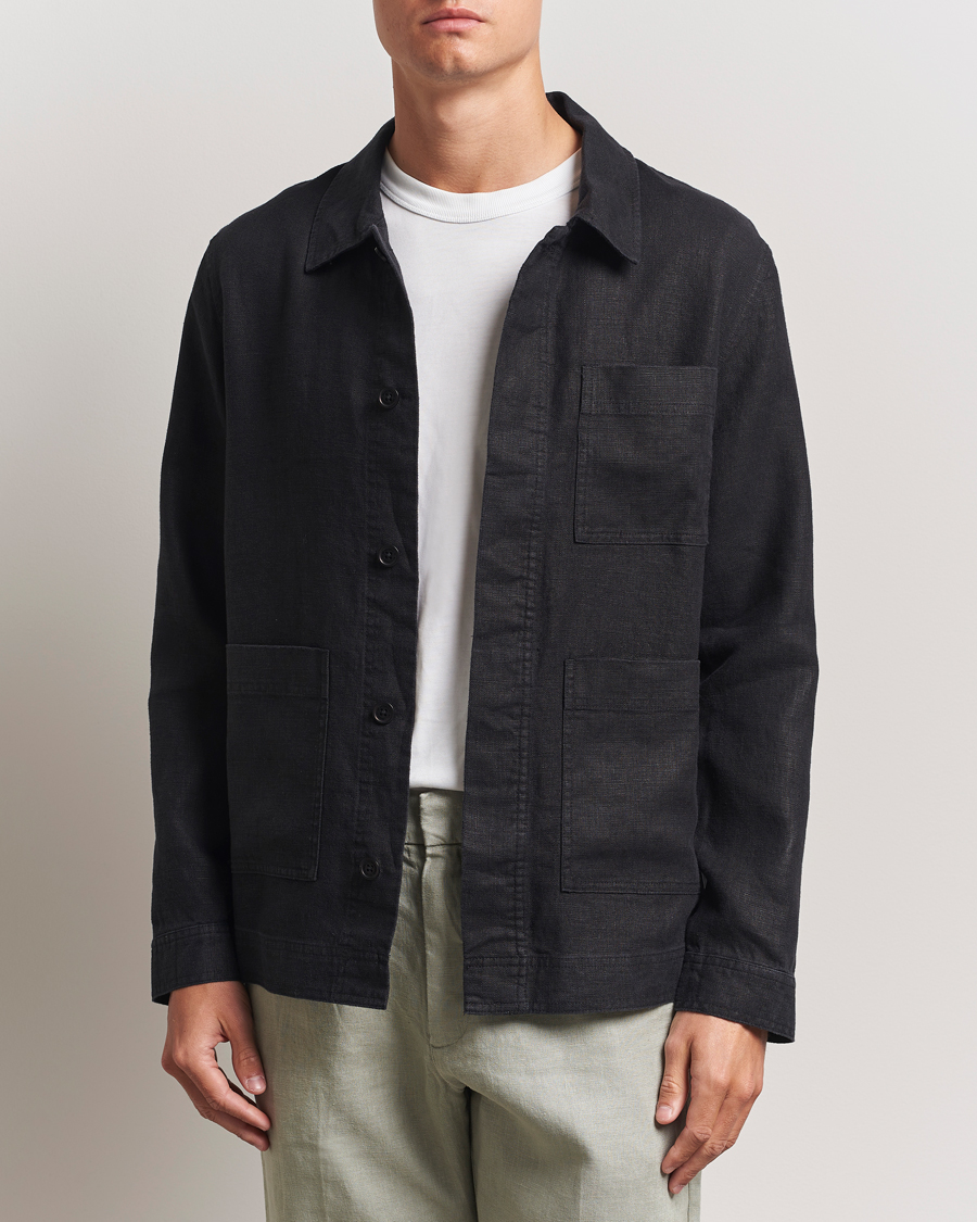 Homme | Chemises | NN07 | Olav Linen Overshirt Black