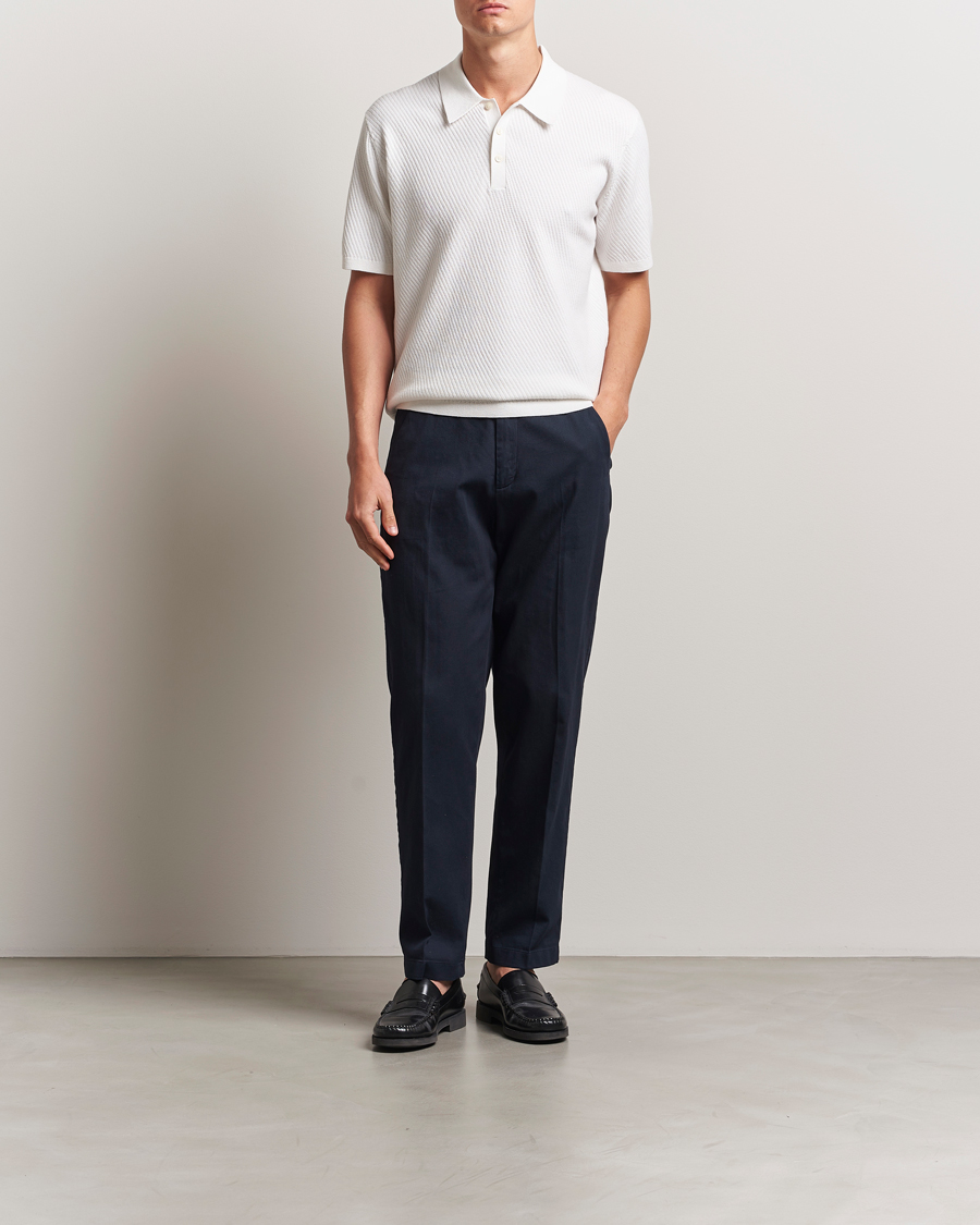 Heren | Polo's | Tiger of Sweden | Reid Structured Knitted Polo Pure White