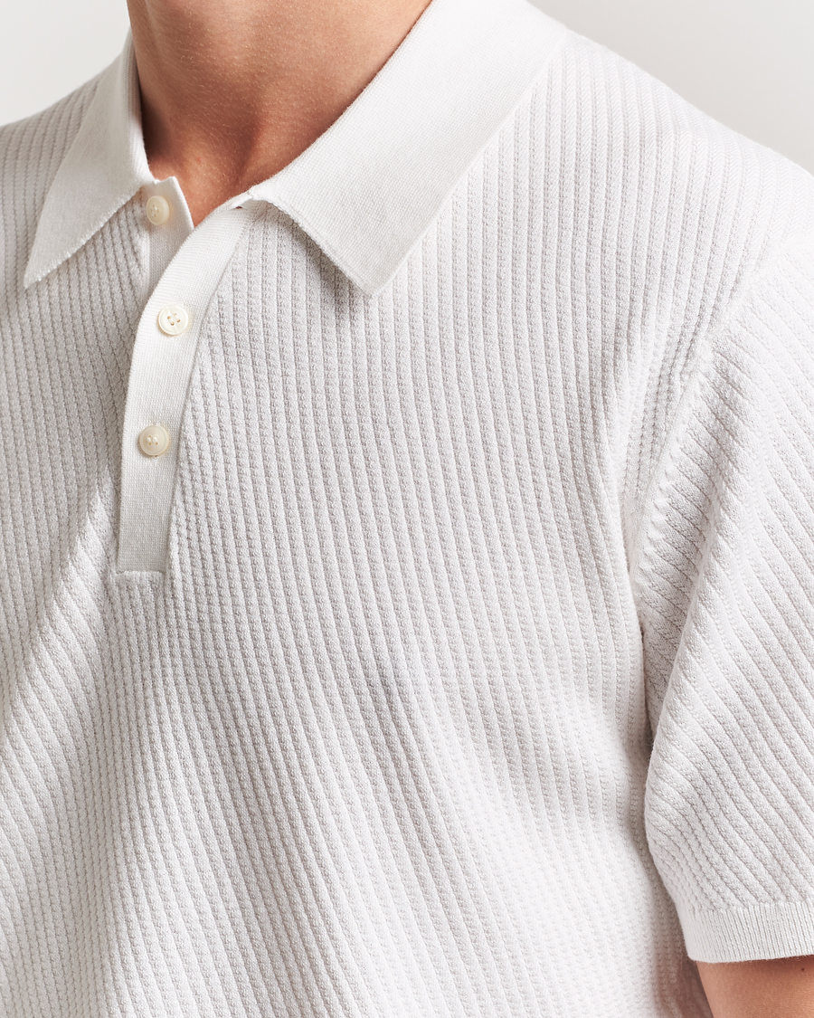 Heren | Polo's | Tiger of Sweden | Reid Structured Knitted Polo Pure White