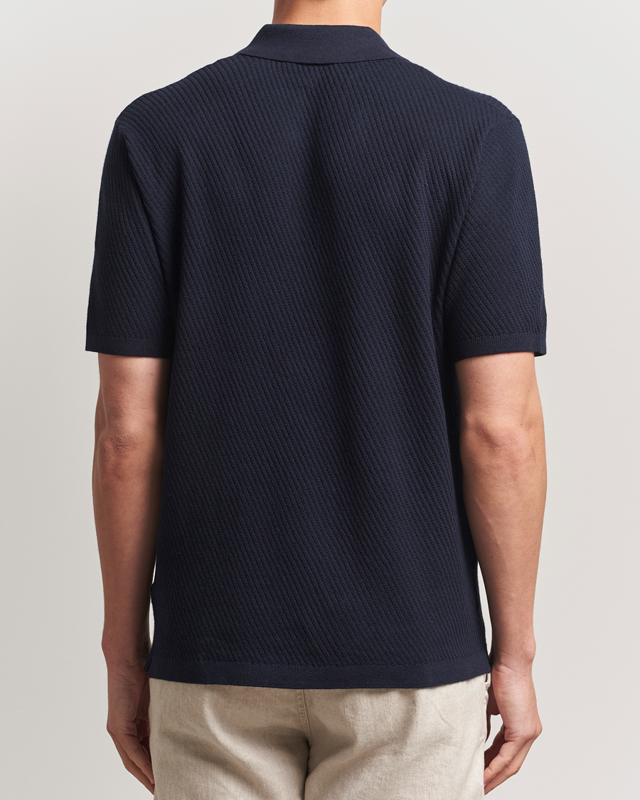 Heren | Polo's | Tiger of Sweden | Reid Structured Knitted Polo Bruised Blue