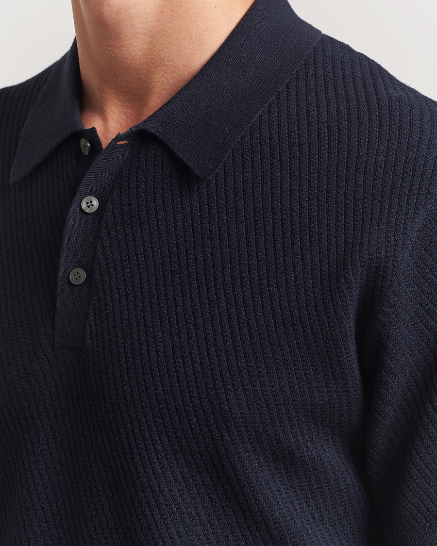 Heren | Polo's | Tiger of Sweden | Reid Structured Knitted Polo Bruised Blue