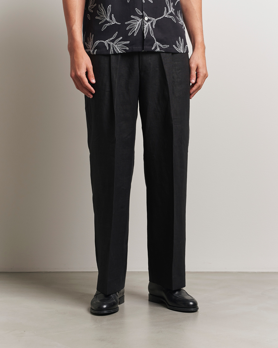 Homme | Pantalons | NN07 | Kay Relaxed Fit Linen Trousers Black