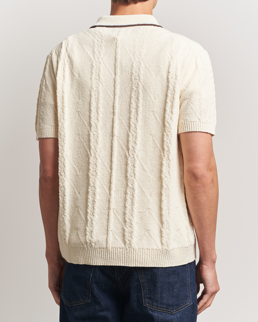 Homme | Polos | NN07 | Gustav Bouclé Half Zip Polo Ivory