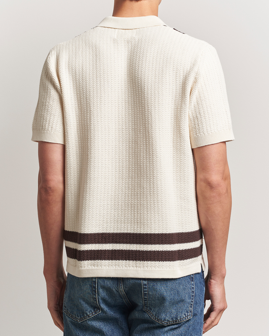 Heren | Overhemden | NN07 | Ares Knitted Short Sleeve Shirt Ivory