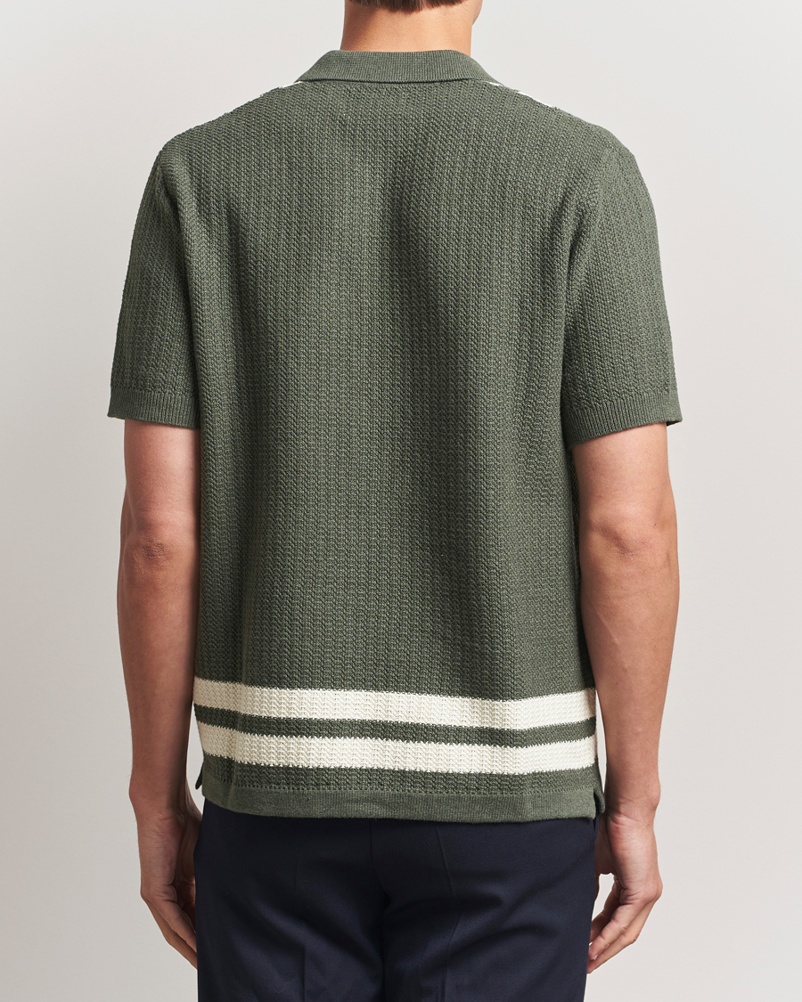 Homme | Chemises | NN07 | Ares Knitted Short Sleeve Shirt Croc Green