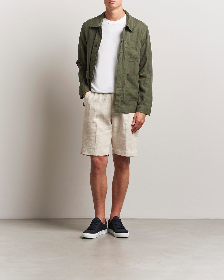 Heren | Overhemden | NN07 | Olav Linen Overshirt Croc Green