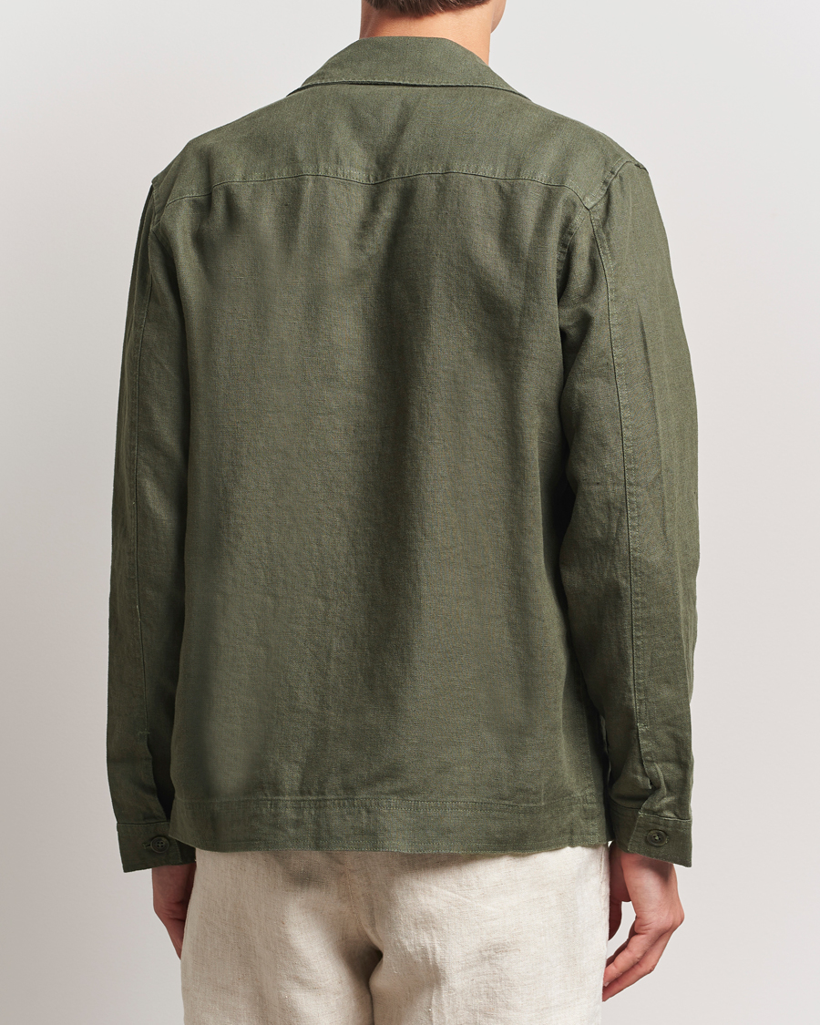 Heren | Overhemden | NN07 | Olav Linen Overshirt Croc Green