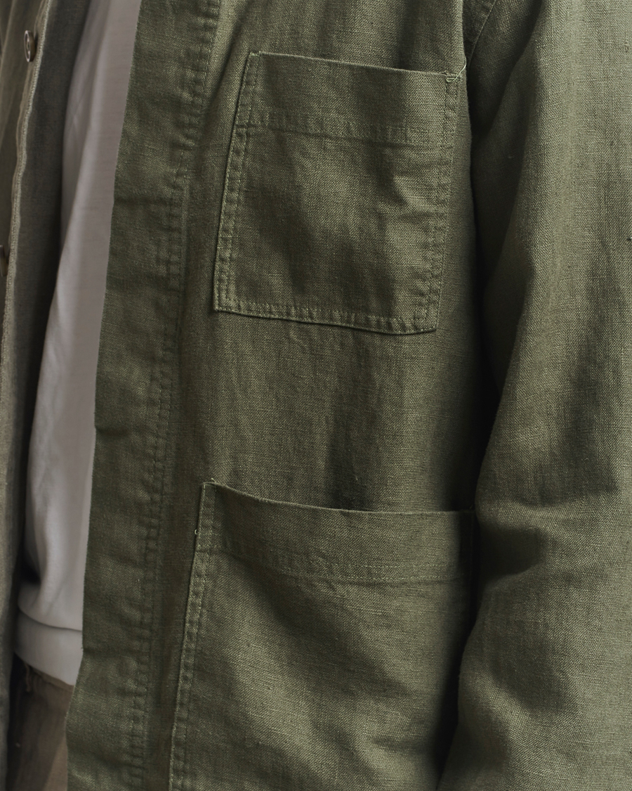 Heren | Overhemden | NN07 | Olav Linen Overshirt Croc Green