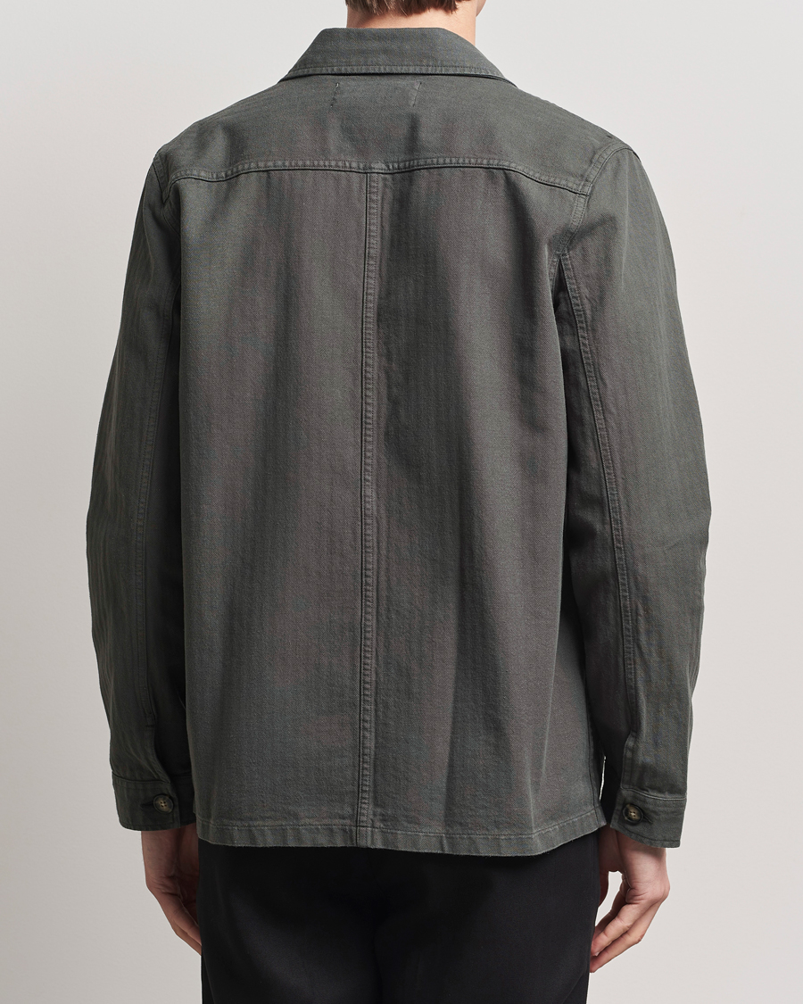 Heren | Jassen | A Day's March | Herringbone Overshirt Olive