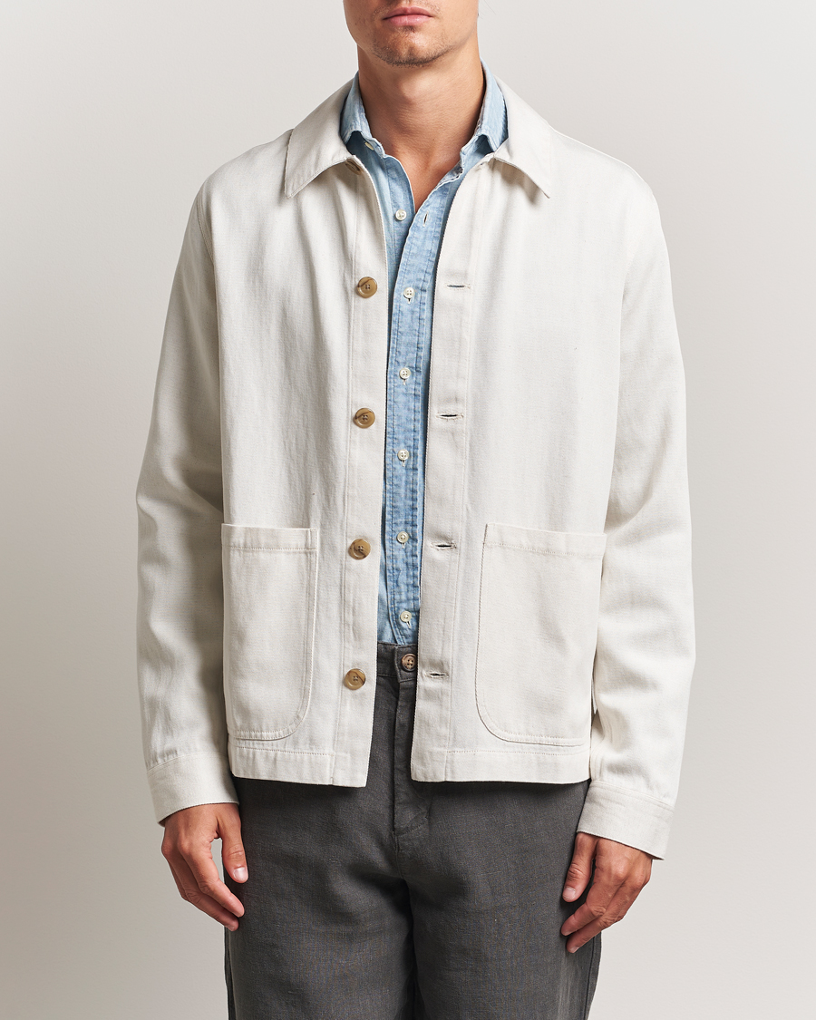 Homme | Manteaux Et Vestes | A Day's March | Imola Hemp Overshirt Ecru