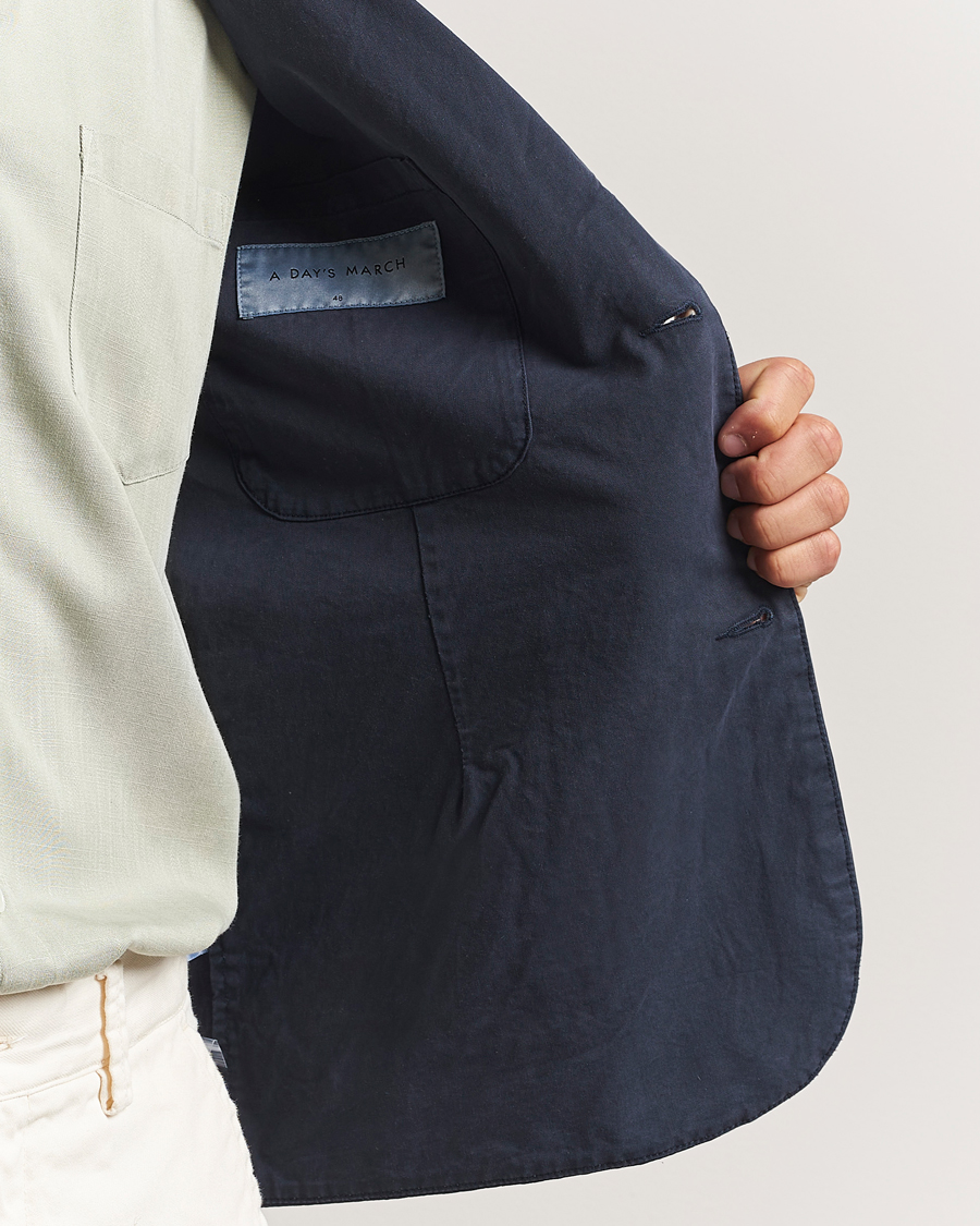 Heren | Blazers | A Day's March | Mace Unconstructed Blazer Navy