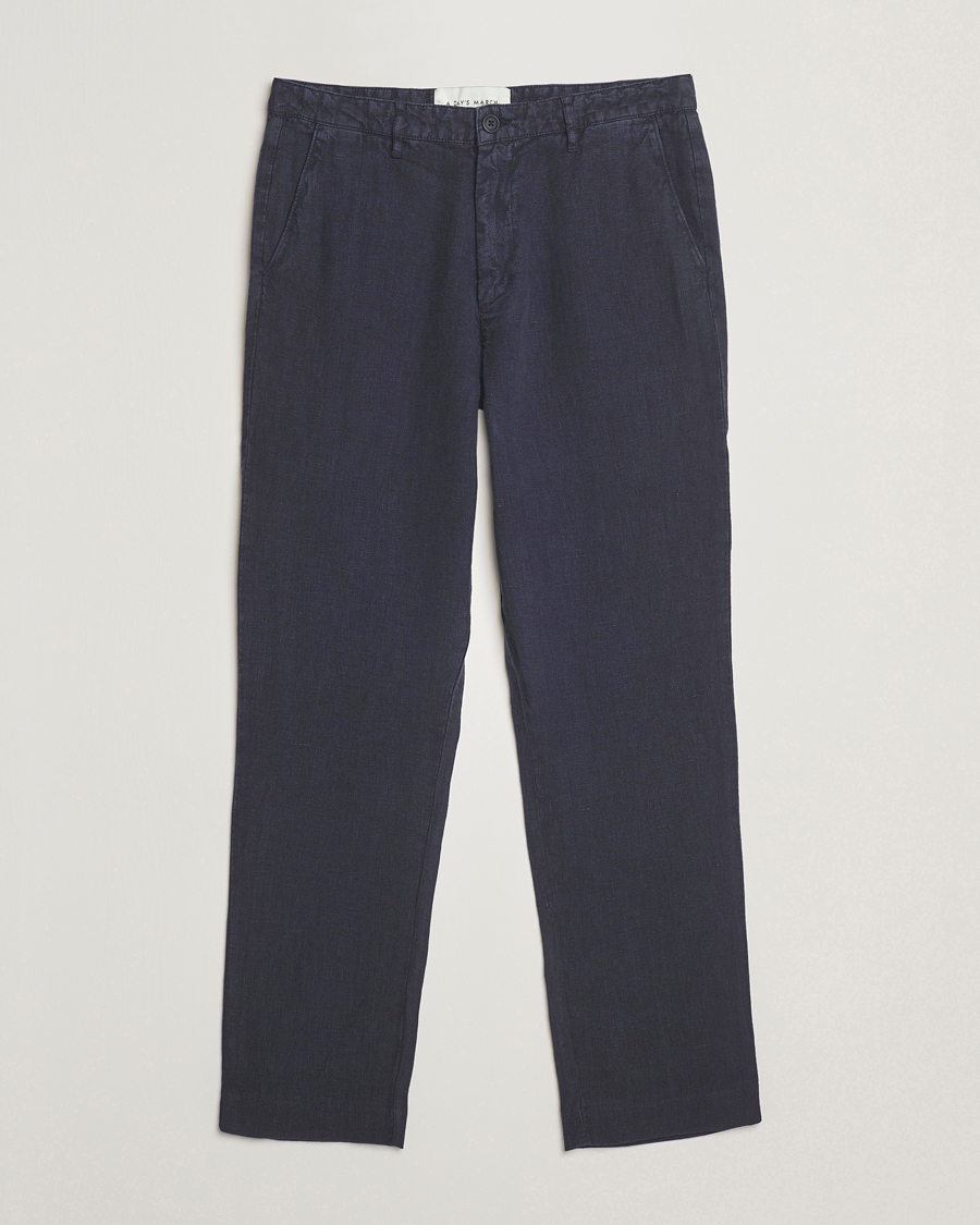 Homme | Pantalons | A Day's March | Madu Linen Trousers Navy