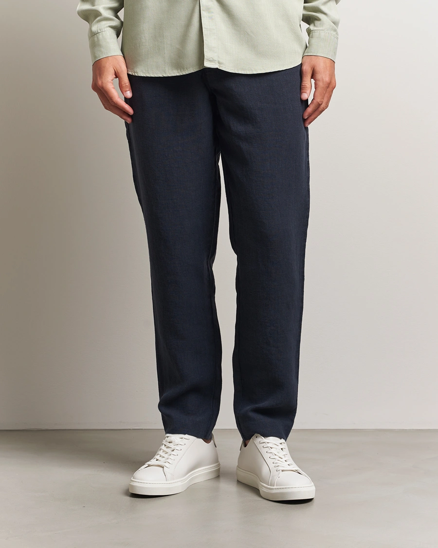 Homme | Pantalons | A Day's March | Madu Linen Trousers Navy