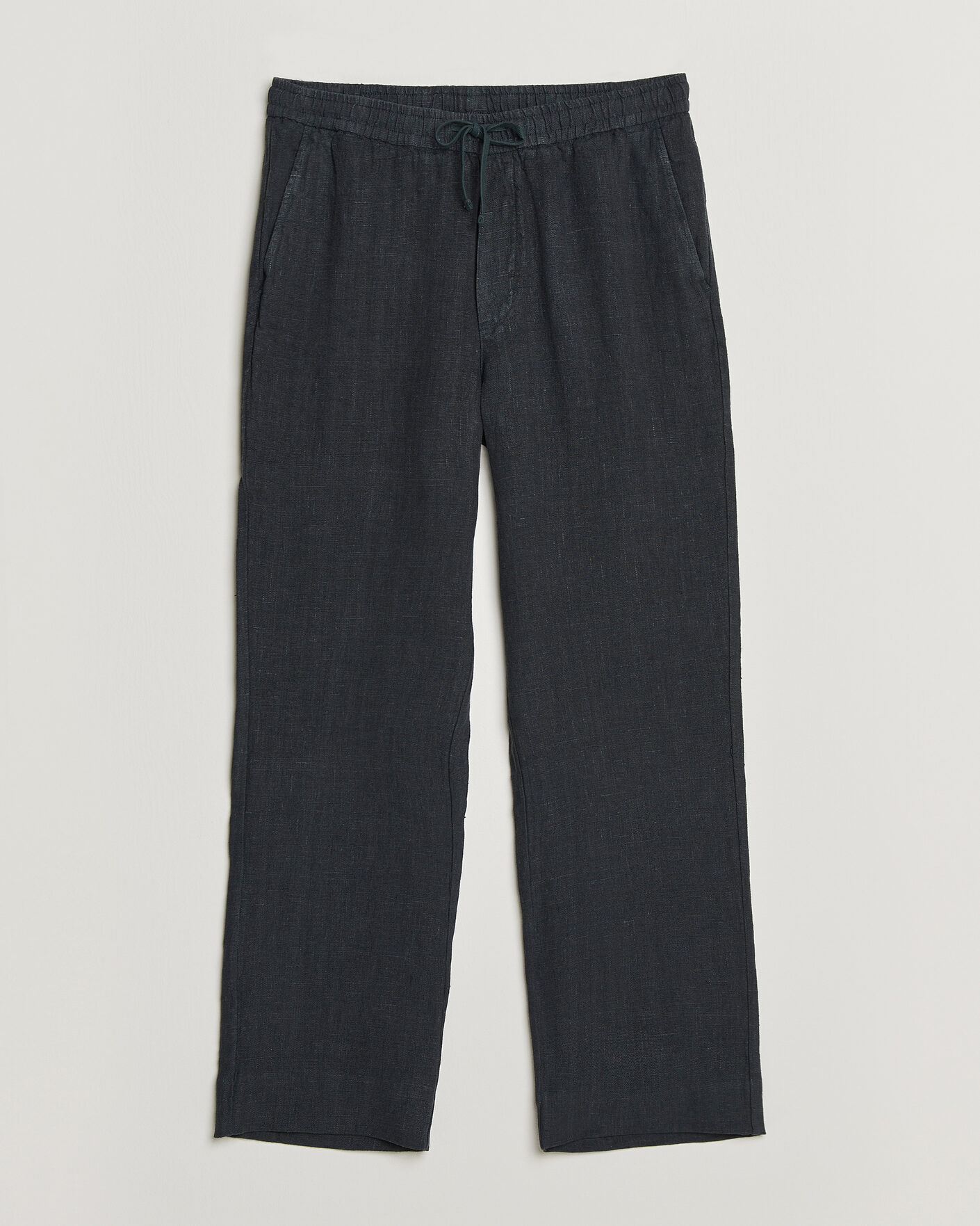 Heren | Broeken | A Day's March | Tamiat Linen Drawstring Trousers Black