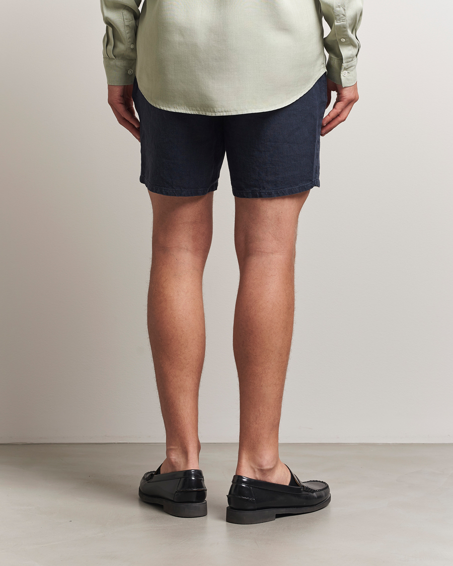 Homme | Shorts | A Day's March | Ipu Linen Drawstring Shorts Navy