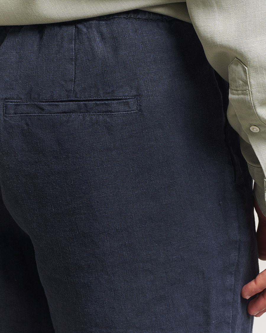 Homme | Shorts | A Day's March | Ipu Linen Drawstring Shorts Navy