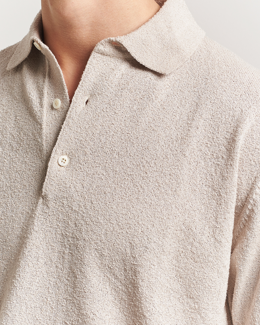 Heren | Polo's | BEAMS PLUS | Short Sleeve Boucle Polo Beige