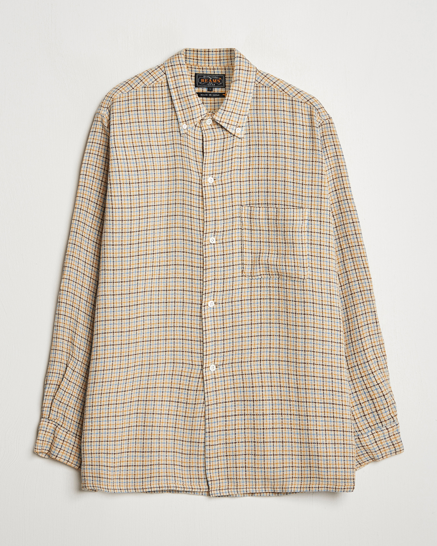 Heren | Overhemden | BEAMS PLUS | Gunclub Mesh Button Down Shirt Beige