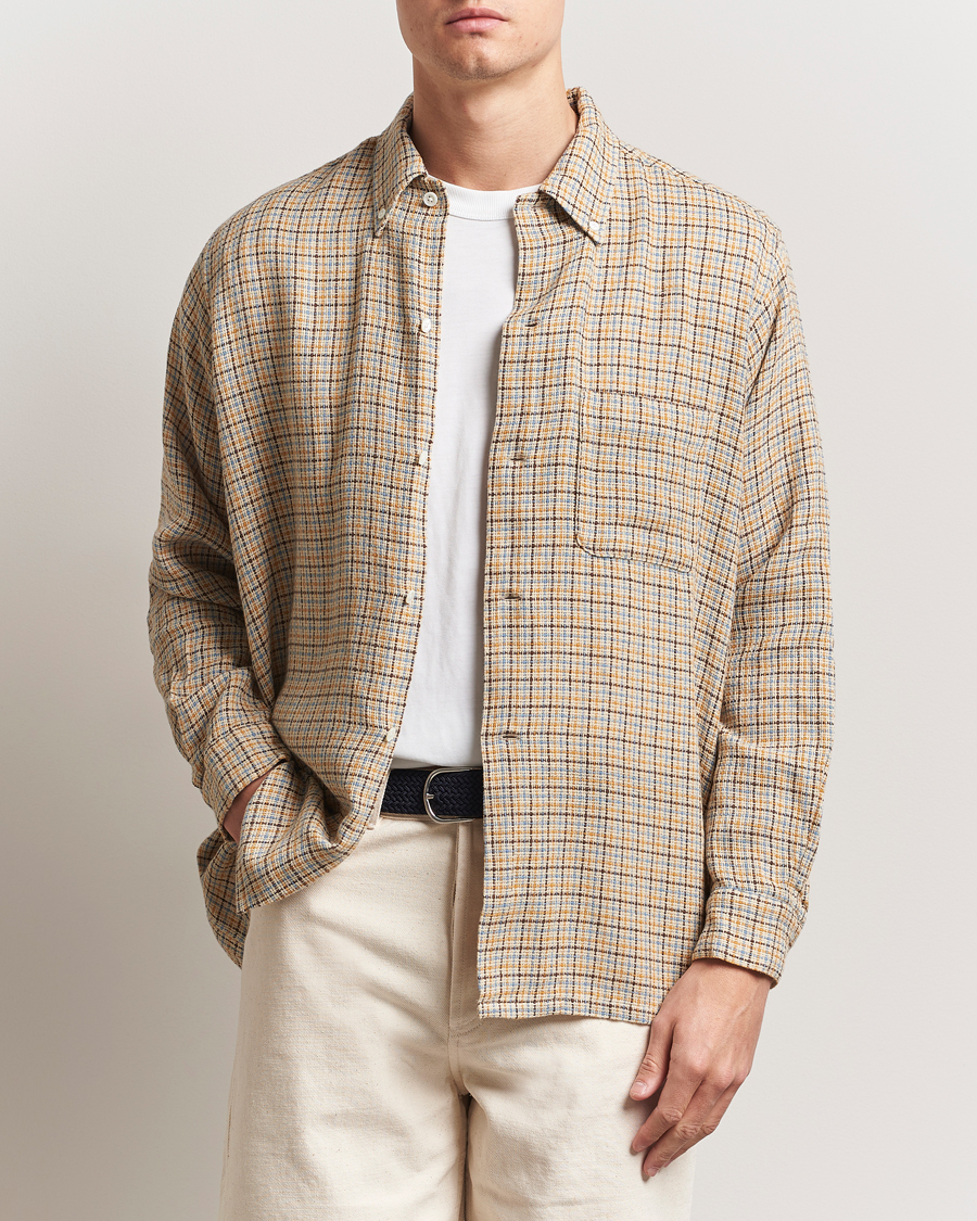 Heren | Overhemden | BEAMS PLUS | Gunclub Mesh Button Down Shirt Beige