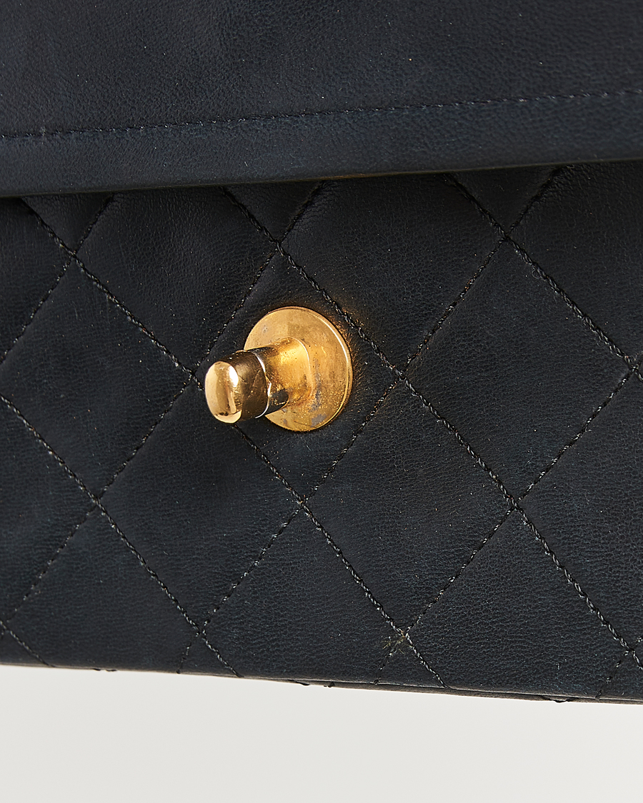 Homme | Chanel Pre-Owned Classic Medium Double Flap Bag Lambskin Black | Chanel Pre-Owned | Classic Medium Double Flap Bag Lambskin Black