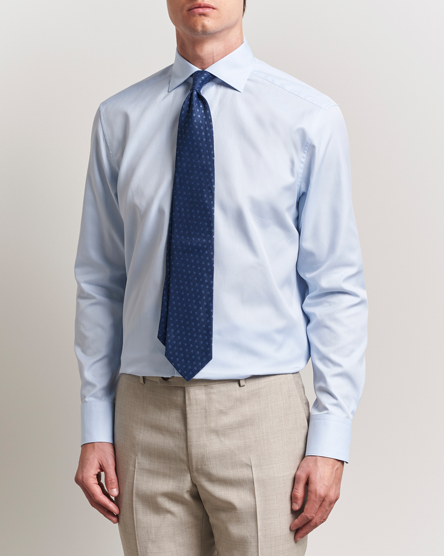 Heren | Overhemden | Stenströms | 1899 Cotton Royal Oxford Shirt Light Blue