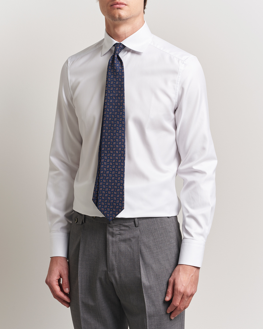 Heren | Overhemden | Stenströms | 1899 Slim Cotton Twill Shirt White