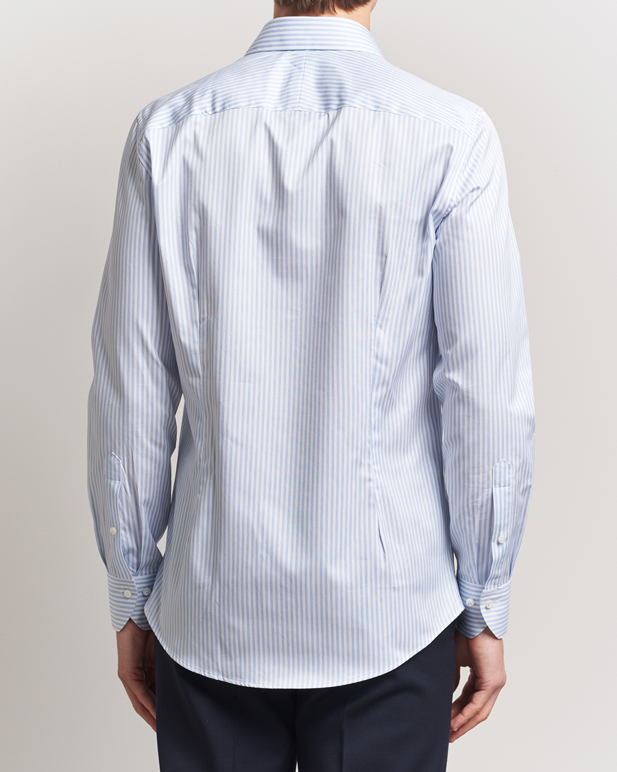 Homme | Chemises | Stenströms | 1899 Slim Striped Cotton Twill Shirt Blue/White