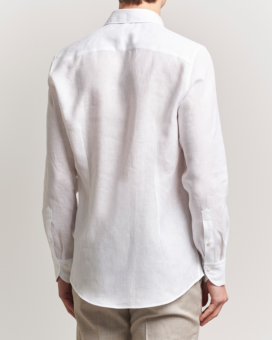 Heren | Overhemden | Stenströms | 1899 Slim Linen Shirt White
