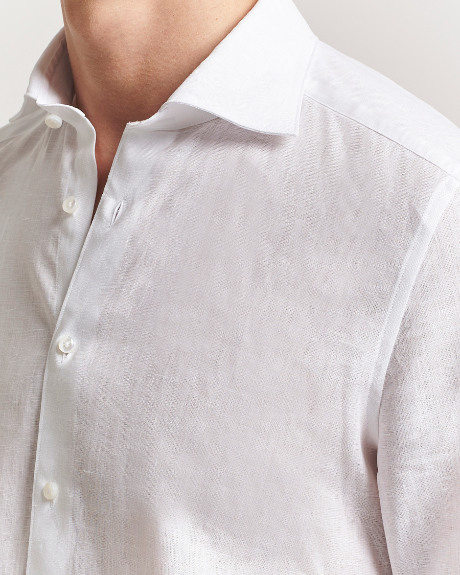 Homme | Chemises | Stenströms | 1899 Slim Linen Shirt White
