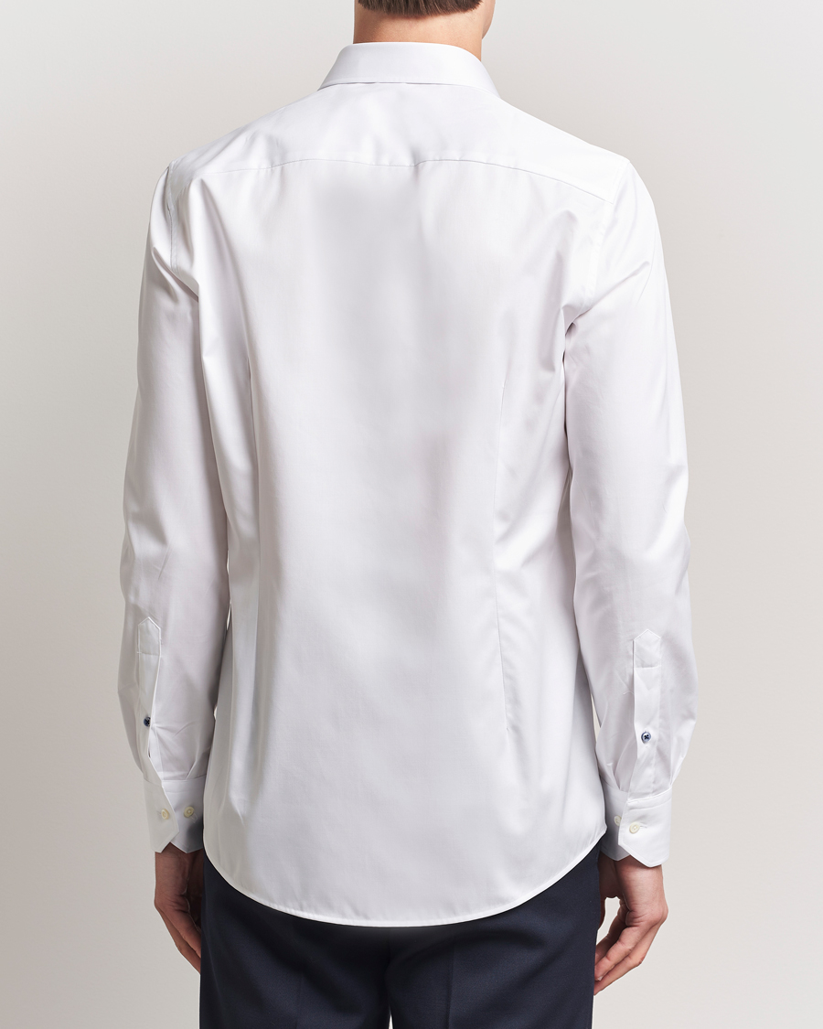 Heren | Overhemden | Stenströms | Slimline Cotton Twill Cut Away Shirt White