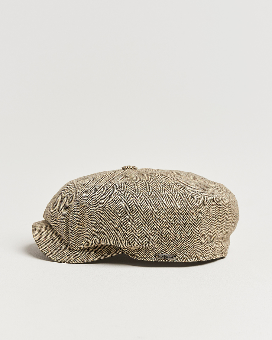 Homme | Bobs Et Casquettes | Wigéns | Newsboy Retro Herringbone Cap Dark Olive