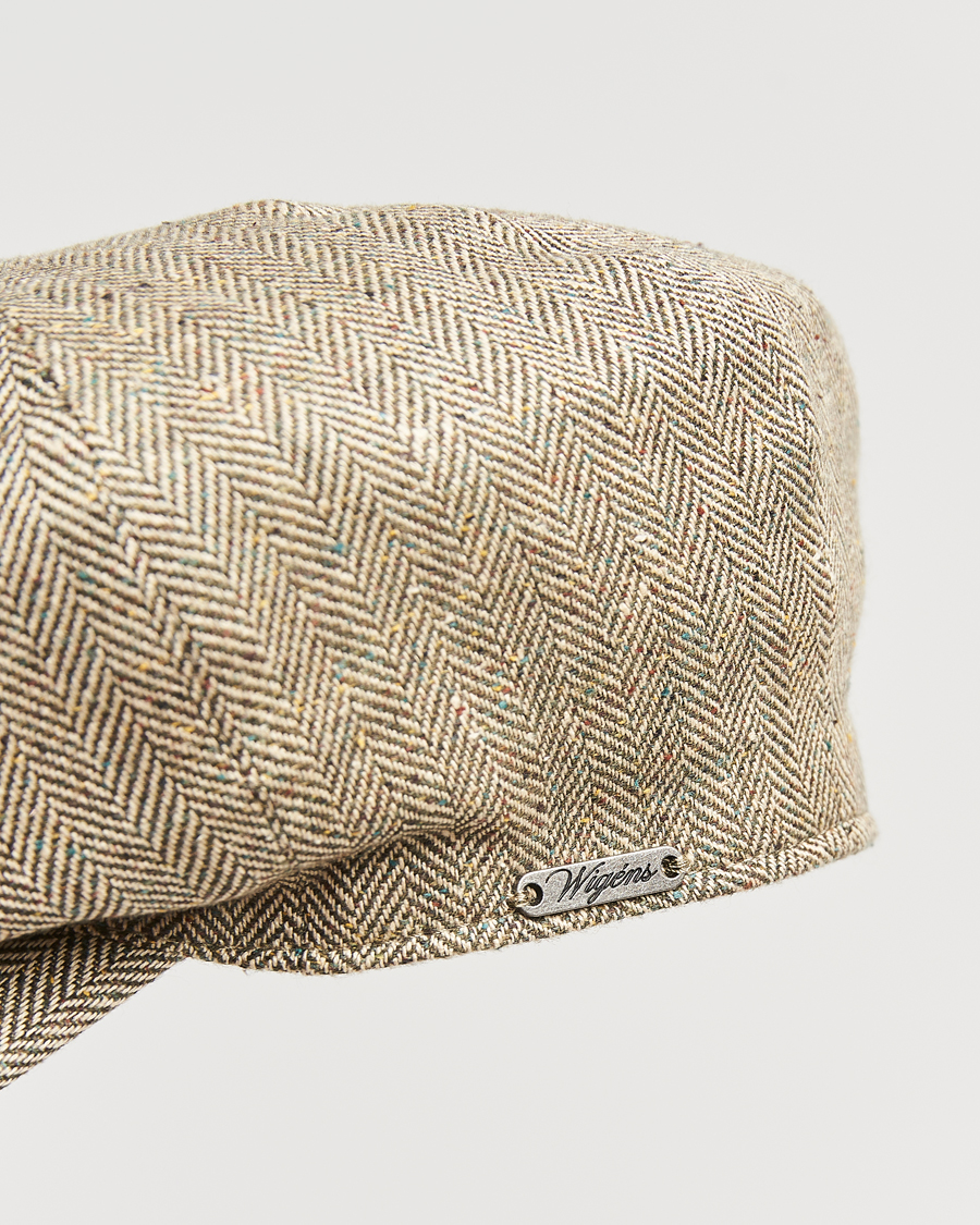 Homme | Bobs Et Casquettes | Wigéns | Newsboy Retro Herringbone Cap Dark Olive