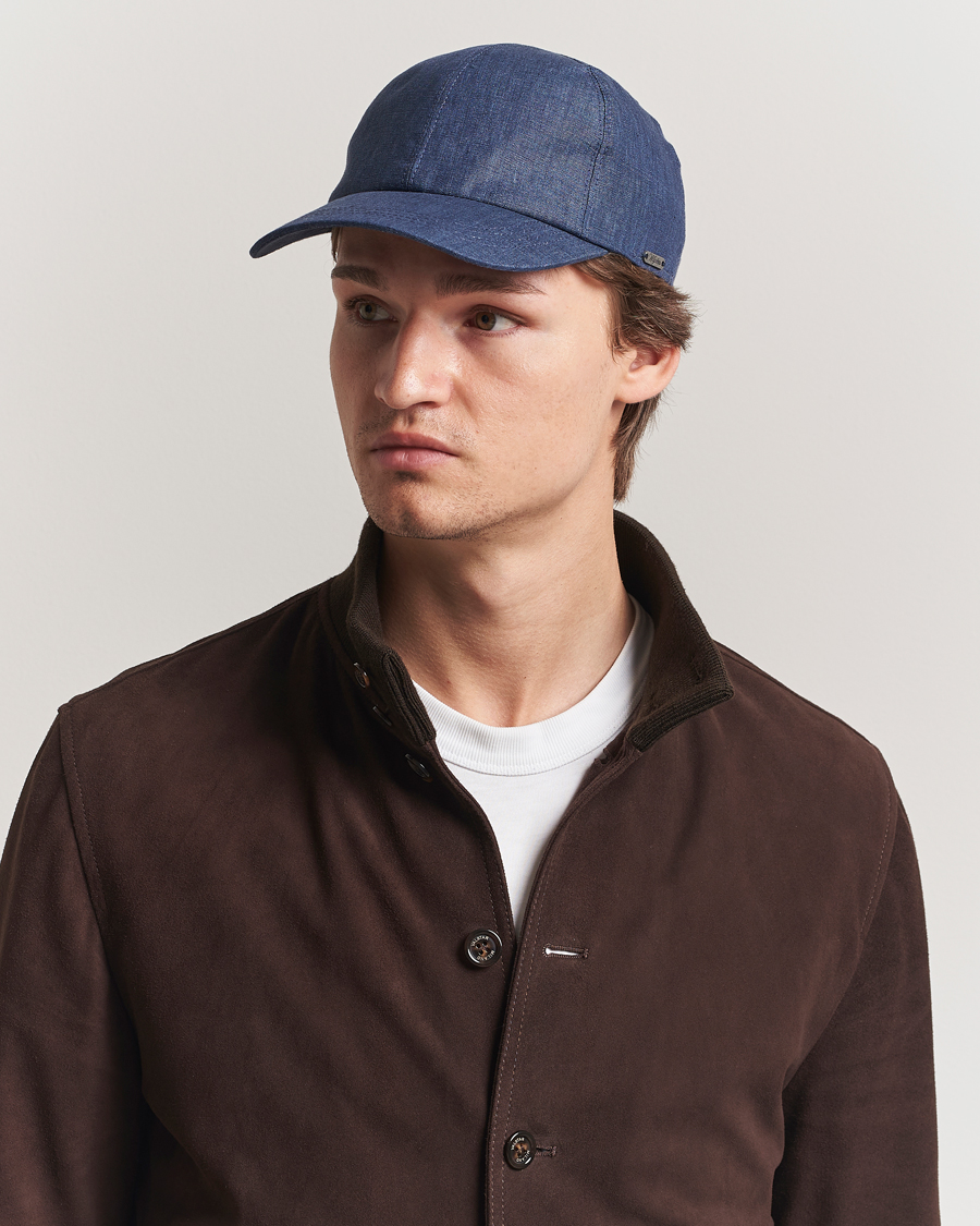 Heren | Hoeden en petten | Wigéns | Baseball Linen Cap Denim Blue